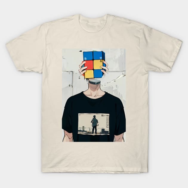 rubik cube head T-Shirt by CandyShop